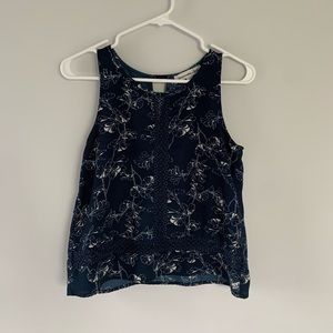 Abercrombie Navy tank top with flower detail.
